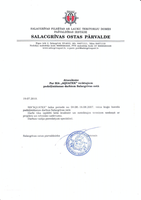SIA "AQUATEX" klientu atsauksmes 13